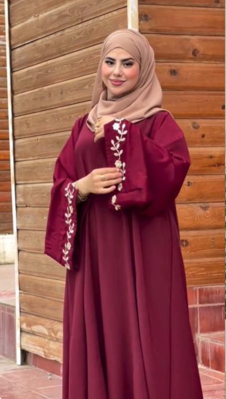 Djellaba bordeaux brodée