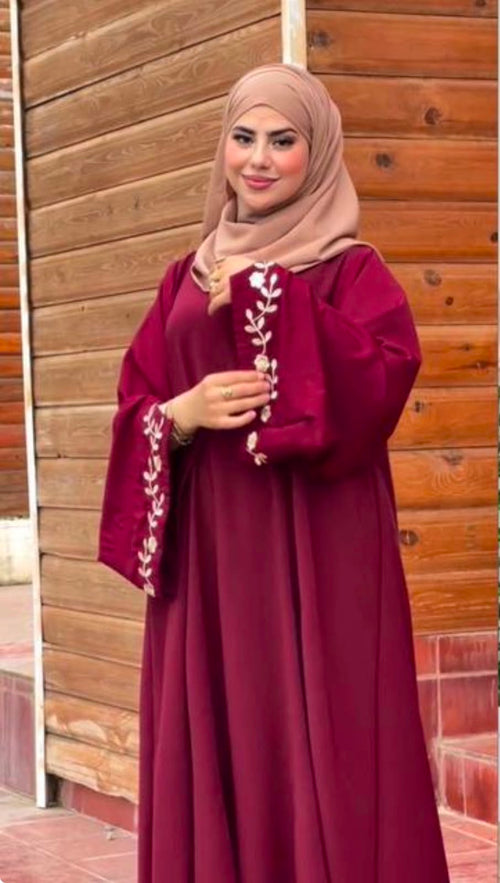 Djellaba bordeaux brodée