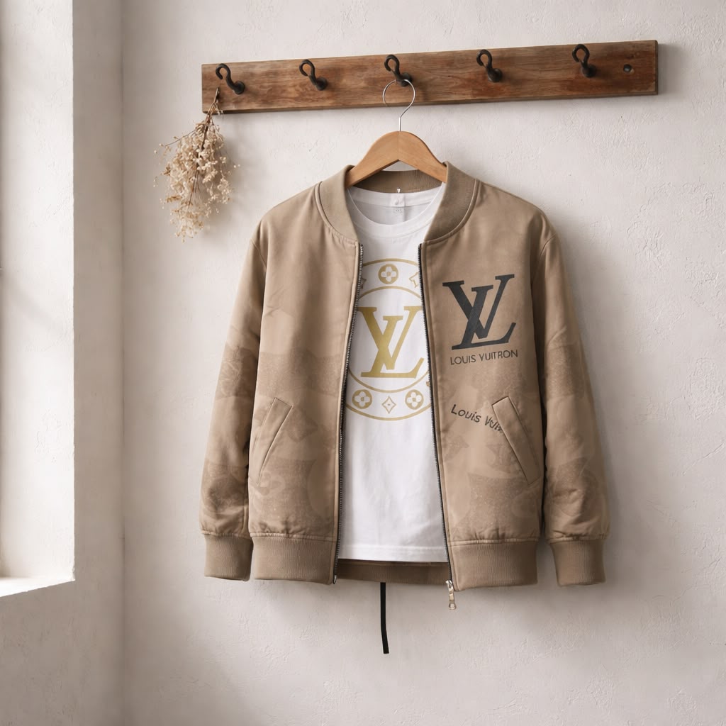 Veste beige imprimée