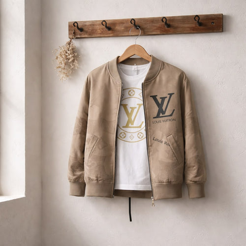Veste beige imprimée