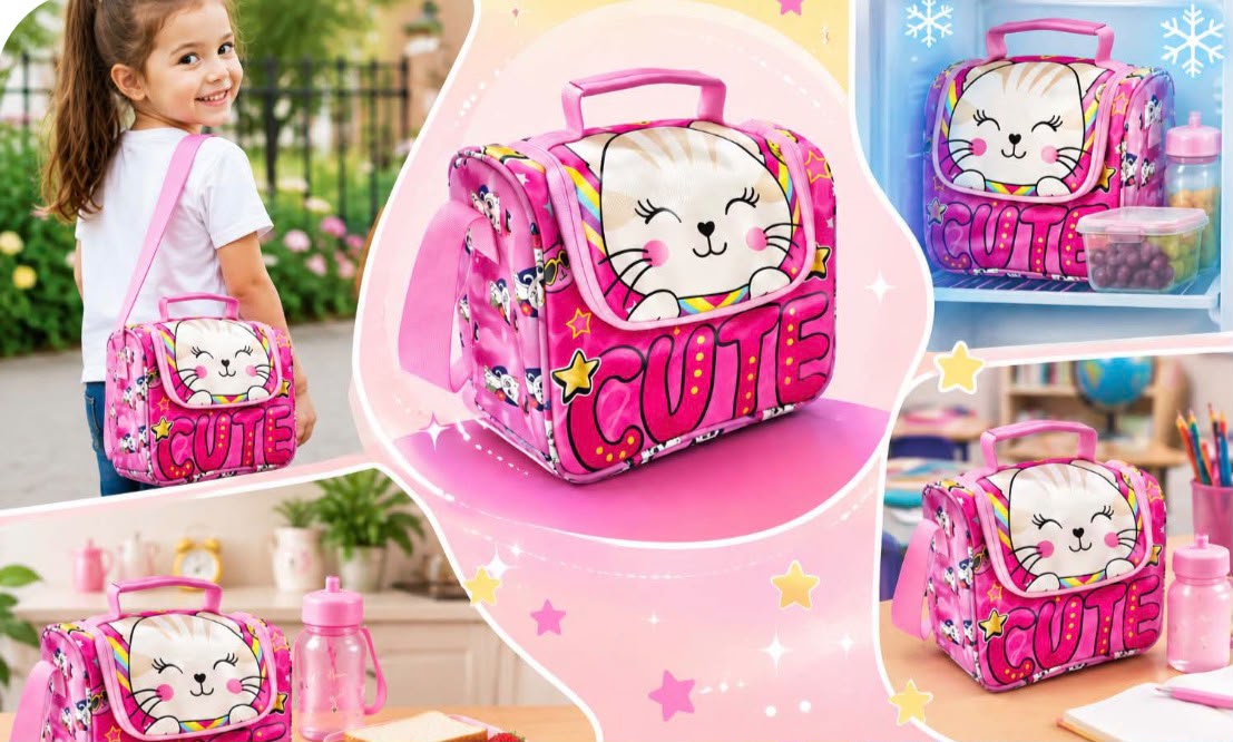 Sac scolaire fille rose