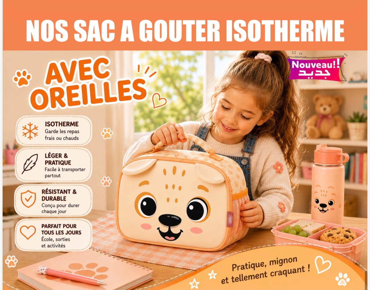 Sac isotherme ours beige