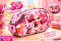 Trousse 3D poupée rose
