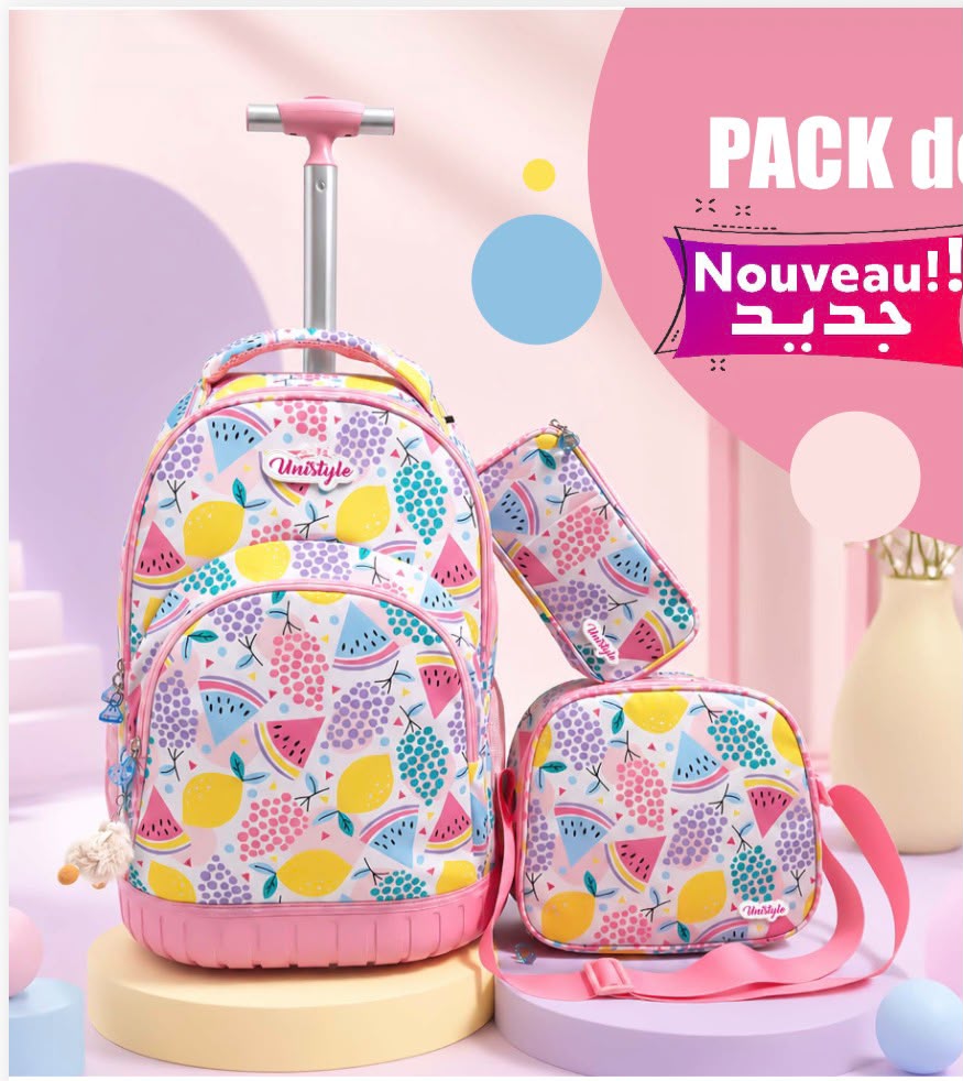 Pack trolley pastel coloré